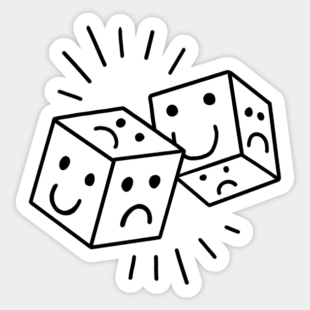 Mood dice Sticker by Uglyblacksheep